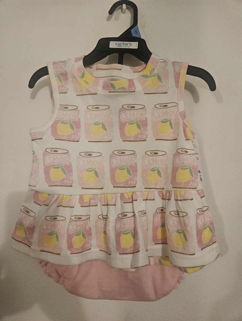 Carter's Pink and Yellow Lemon Can Tank Top Dress